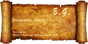 Beerman Gara névjegykártya